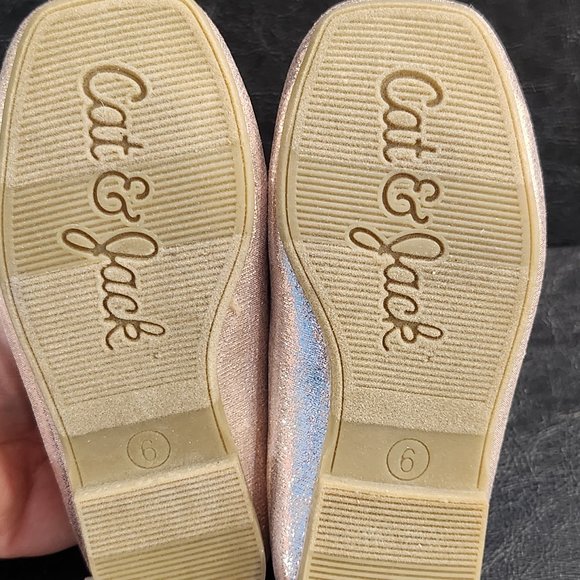 New Cat And Jack Rose Gold Ballet Style Dress Flats Size 6 Toddler - Picture 7 of 10